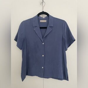 Everlane Clean Silk Short Sleeve Notch Shirt
